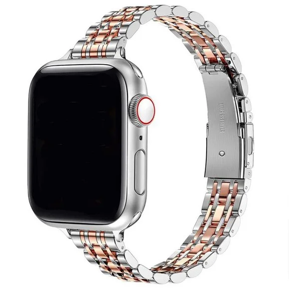 NEW Slim Strap Chain Stainless Band For Apple Watch - Silver